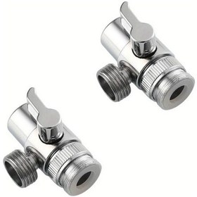 Resim Willowhaven 2 Adet Gümüş Rengi 3 Yollu Musluk Çevirici, Pirinç Su Kontrol Vana 