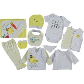 Resim Miniworld Sarı Mdm 10 Lu Lüks Zıbın Takımı %100 Pamuk Sarı 