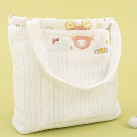 Resim Bebek Bakım Çantası - Beyaz Örgü - Sindirella 