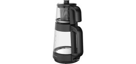 Resim Gri Cam Hazneli Çay Makinesi, Pratik ve Şık Tasarım 