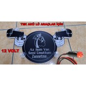 Resim pozantiaksesuardunyasi Rgb 15 Renkli Led Işıklı Pleksi Dekota Cam Önü Tabelası Silahlı Azrail Tır Aksesuarları 