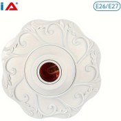 Resim 1/2/4 Adet E26/E27 Ampul Askı Lamba Tutucu, 110V/220V Gerilim Uyumlu, Petal Desenli Dairesel Sabit Taban Braketi, Basit Beyaz Somun Soket, Ev, Ofis ve Endüstriyel Kullanım İçin Uygun 