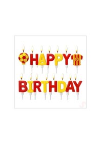 Resim Sarı Kırmızı Happy Birthday 15 Parça Doğum Günü Mum Seti 0 - 99 