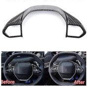 Resim Peugeot 3008 Gt 4008 5008 İçin Karbon Fiber Çıkartma Direksiyon Simidi Süs Çerçevesi 