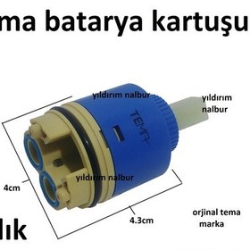 Resim Siamp Tema Batarya Musluk Kartuşu 40lık 4cm Tema Marka Büyük Boy 