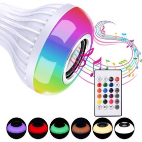 Resim STELLA MODA 12w Uzaktan Kumandalı Bluetooth Hoparlör Gece Lambası Rgb Ampul Speaker Disco Ampul 