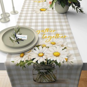 Resim Evmila Çiçek Desenli Runner Modeli - 40x140 cm 