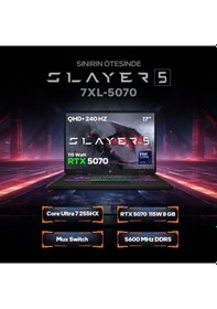 Resim Game Garaj Slayer5 7XL-5070 -C6 Intel Ultra 7 255hx 32 GB 1 TB SSD RTX5070 17" Free Dos Dizüstü Bilgisayar 