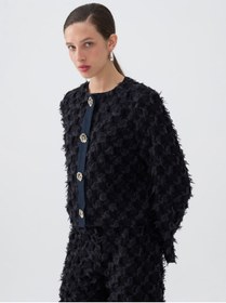 Resim Nocturne Oversize Midi Pantolon - Minimalist, Yüksek Bel, Geniş Paça - Siyah / 38 