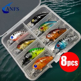 Resim 8 Parça Balıkçılık Yem Seti Crank Yem Minnow Yüzen Yapay Yem Üst Su Balıkçılığı Yemi 
