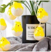 Resim Paskalya Yumurtası Şeklinde 1,5 M 10 Led Dekoratif Asılı Işık, Mutlu Paskalya Civciv Tavşan Led Işık, Lightlord Ev Tatil Partisi Yongtao 12+ 