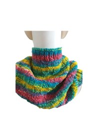 Resim El Örgüsü Çok Renkli Boyunluk Çok Renkli 