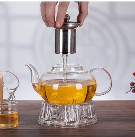 Resim Toptanfoni Borasilikat Cam Büyük Çaydanlık 800ml Şeffaf 