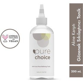 Resim Pure choice akne karşıtı gözenek sıkılaştırıcı tonik 200 ml (salicylic acid %2) 