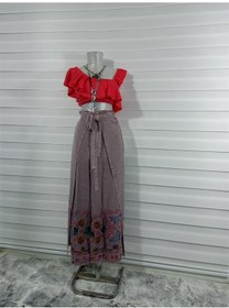 Resim Eren Style Otantik Nakış İşlemeli Harem Şalvar Bulmaca Pantolon 103 Cm -8719 Pembe 