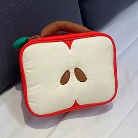 Resim Sevimli Meyve Şekilli Makyaj Çantası, Büyük Kapasiteli Kozmetik Çanta, Taşınabilir Seyahat Organizatörü, Kadınlar ve Bayanlar için Geniş Tuvalet Organizeri 