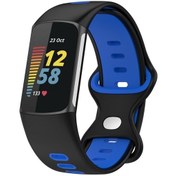 Resim Sones Fitbit Charge 5 Akıllı Saat Spor Su Geçirmez İki Renkli Silikon Bant 