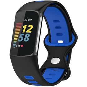 Resim Sones Fitbit Charge 5 Akıllı Saat Spor Su Geçirmez İki Renkli Silikon Bant 