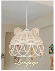 Resim Lampega Rattan Bambu Avize Turuncu 