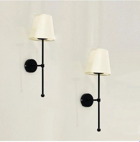 Resim Lina Krem Şapkalı Siyahkasa 2li Duvar Aplik Siyah2 
