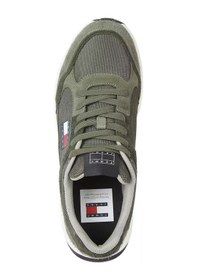 Resim Tommy Hilfiger Tommy Jeans Suede Trainers Sneaker Green Günlük Süet Spor Ayakkabı Yeşil Yeşil 