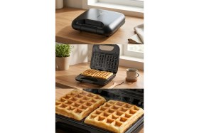 Resim Premini Kahvaltıya Renk Katacak Pratik Waffle Makinesi 