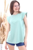 Resim Cotton Mood 20063389 Süprem Kolu Telalı Karpuz Kol Bluz Cagla Yesıl 