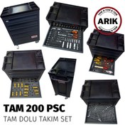 Resim ARIKPDRTOOLS 200 Parça Tam Dolu Profosyonel Takım Arabası 5 Çekmeceli 