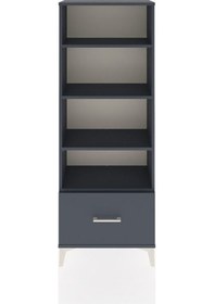 Resim Arges Dolap 4 Raflı Tek Çekmeceli 60x30x163 Antrasit-antrasit Antrasit 