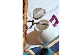 Resim Kitchen World Paslanmaz Metal Maşa Çay Süzgeci 