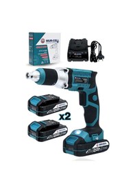 Resim Mur-Cell MUR-PL10W-21V 2.0AH Profesyonel Çift Batarya Şarjlı Alçıpan Vidalama Mavi 