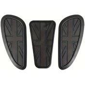 Resim Hightower 3'lü Retro Motosiklet Union Jack Desenli Siyah Sentetik Kauçuk Dizlik 