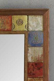 Resim Oscar Stone Decor Masif Çerçeveli Mozaik Taş Ayna 43 Cm X 43 Cm Ayn4040-020 