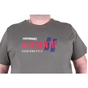Resim Moc Grande Mocgrande Büyük Beden Erkek Baskılı Tişört Authentic 23134 Hakı-Hakı Çok Renkli 