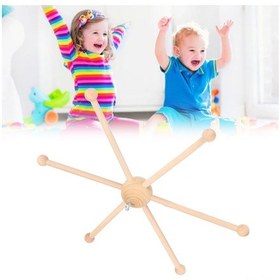 Resim Lemestar Ahşap Bebek Yatağı Askısı - Top Şekilli Altı Ayağlı Tasarım, Oyuncak Ve Dekoratif Nesneler İçin Asma Çerçevesi 