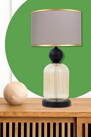 Resim MİNİMAL E-TİCARET & BİLGİ TEKNOLOJİLERİ Lotus Gold Contrast Cam Abajur 