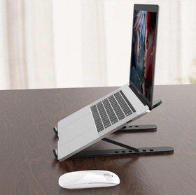 Resim Ergonomik Yükseklik Ayarlı Laptop Standı Siyah 