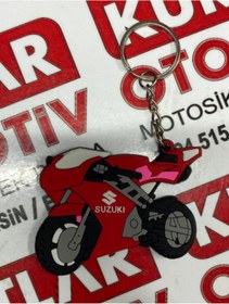 Resim MTO Suzuki Kırmızı Motosiklet Anahtarlık 