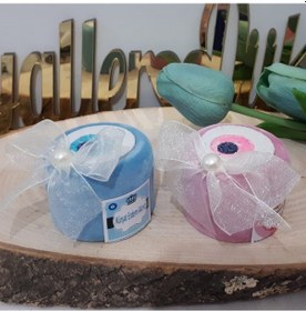 Resim Organze Kurdelalı Nazarlık Kutular Bebek Şekeri 30 Adet 