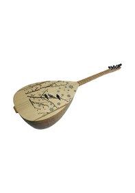 Resim Uzun Sap Saz Bağlama Bağlama Kuş Dal İşleme Saz Bağlama 
