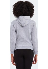 Resim Slazenger PEMA I Kadın Fermuarlı Kapüşonlu Cepli Gri Sweatshirt 