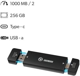 Resim NPO DK01 NVMe M.2 1000/900Mb/s USB-A/Type-C Kablosuz Taşınabilir Harici SSD (GB, 256) 