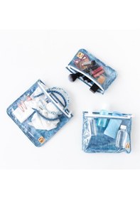 Resim Bumkins Şeffaf Seyahat Çantası - Crushed Denim Mavi 
