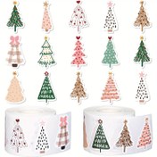 Resim 500 Adet Noel Boho Çıkartmaları - Pastel Yılbaşı Ağaçları, Puantiyeli Desenler ve Çiçekli Kurdeleler - Kendinden Yapışkanlı (Kesici Gerekmez) - Tatil Süslemeleri, Hediyeler, Kartlar, Partiler İçin - Tek Kullanımlık - Ev, Ofis veya Sınıf Dekoru, Şenlikli Tasarımlar, Kolay Sökülebilir, Hediye Paketi Etiketleri 