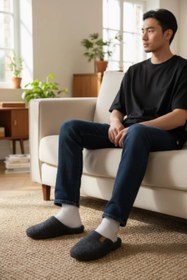 Resim Gezer Erkek Kaydırmaz Sessiz Taban Ev Terlik 