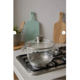 Resim Bambum Taşev Baron Çelik Indüksiyon Tabanlı Cam Tencere 1200ML 