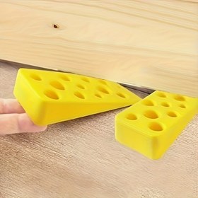 Resim Ev yatak odası kullanımı için peynir şeklindeki kauçuk kapı durdurucu, yatak odası kapısını korur, sıkışma yaralanmalarını önler - ev güvenliği 