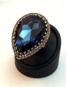 Resim Asinagumus Safir Damla Elmas Montür Yüzük Sevgiliye Hediye Gümüş 