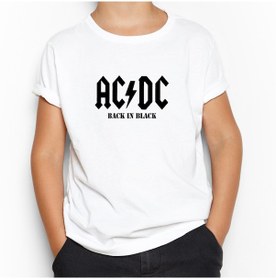 Resim Ac Dc Back In Black Beyaz Çocuk Tişört 