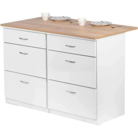 Resim T Designo Şans Mutfak Adası -6 Çekmeceli Alt Modül 120 cm Tezgah Dahil 